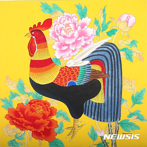 【서울=뉴시스】 서공임, 영웅의 기상, 60x60cm_2016_한지에수간분채