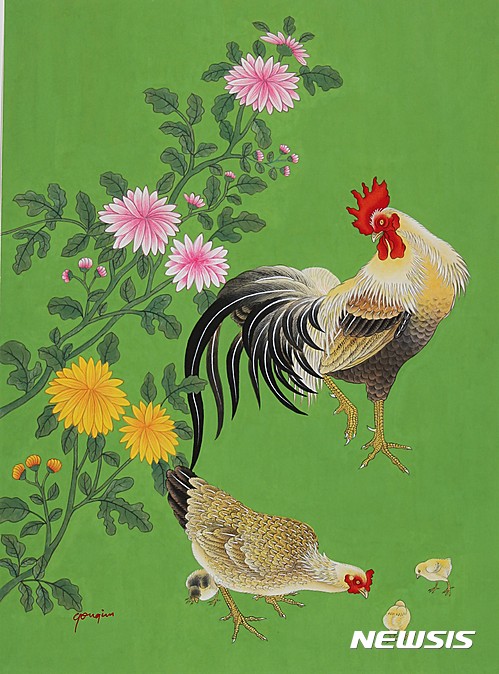 【서울=뉴시스】 서공임_ 그 향기는 내 어릴적의 황홀, 국화꽃 향기였다_50x70cm_2016_한지에수간분채