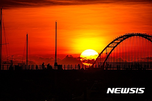 【부안=뉴시스】격포항 일몰.
