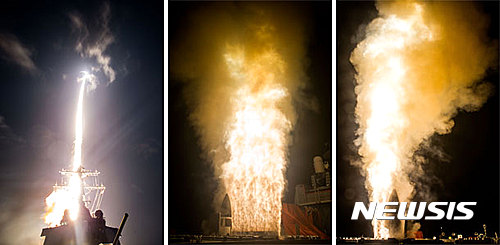 【서울=뉴시스】 일본 방위성이 2017년 2월9일 홈페이지를 통해 공개한 미일 공동개발 신형 요격미사일 'SM3블록2A' 발사 시험 장면. 발사는 2017년 2월3일(현지시간) 미국 하와이 앞바다에서 이뤄졌으며, 중거리 탄도미사일을 상정한 표적물 요격에 성공했다. <사진출처: 일본 방위성 홈페이지> 2017.02.09