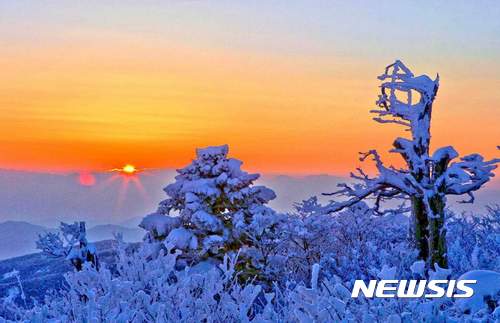 2017년 태백산 일출 (사진=한국산악회 김길남 회원 제공) 