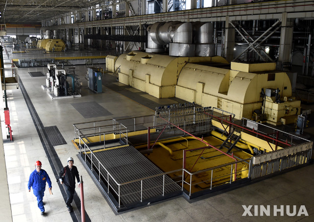 [베이징=신화/뉴시스] 중국 베이징의 화능(華能) 화력발전소 내부 모습. 2020.06.25