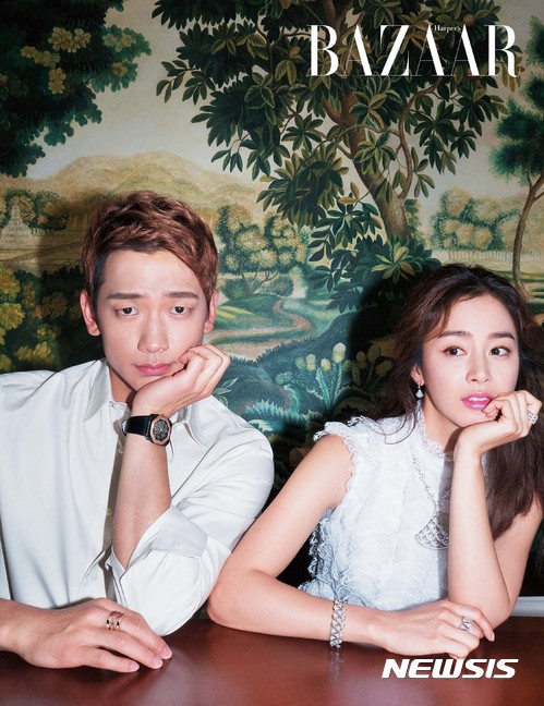 【서울=뉴시스】패션 매거진 하퍼스 바자가 20일 가수 겸 배우인 비와 배우 김태희 부부의 화보를 공개했다. 이번에 공개 되는 사진들은 비와 김태희의 첫 커플 화보라는 점에서 눈길을 끈다. 비와 김태희의 행복한 시간을 엿볼 수 있는 화보와 인터뷰 전문은 '바자' 4월호와 공식홈페이지에서 만나 볼 수 있다. 2017.03.20. (사진=하퍼스바자 제공) photo@newsis.com