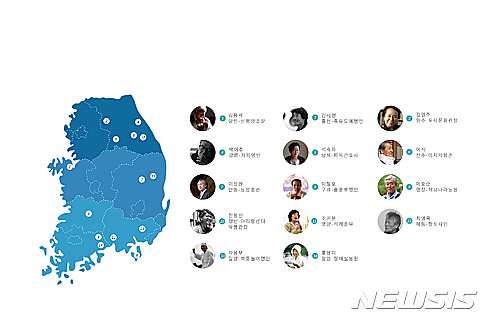 【서울=뉴시스】문화체육관광부는 지역 명사와의 만남을 통해 우리나라의 숨겨진 매력을 재발견할 수 있는 '지역 명사와 함께하는 문화여행' 사업을 추진한다고 22일 밝혔다. 그래픽 내 사진은 각 지역별 명사. 2017.3.22(그래픽=문화체육관광부 제공)   photo@newsis.com 