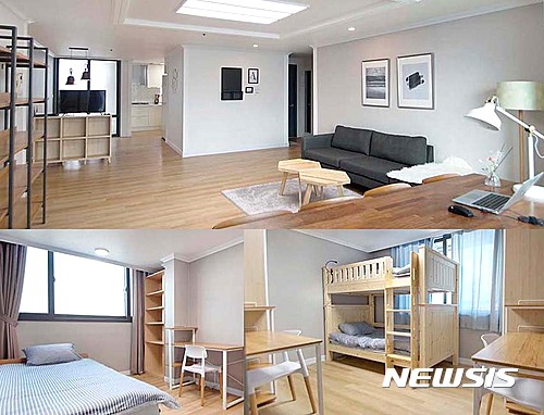 서울 동대문구 아파트를 개조해 만든 셰어하우스 '제기고대점'. 셰어하우스는 거실과 부엌, 화장실 등은 공용으로 사용하면서 각 방에서 개인생활을 할수 있게 설계됐다. 이 셰어하우스에는 1인실 1개와 2인실 3개, 총 7명 입주자가 살 수 있다. (자료제공 = 컴앤스테이)