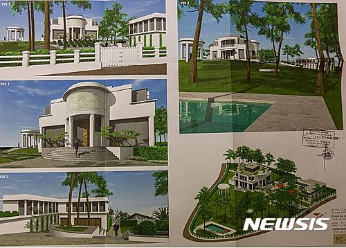 【서울=뉴시스】블라디미르 푸틴 러시아 대통령의 전처 류드밀라가 재혼해 구매한 프랑스 남서부 비아리츠 인근 호화 빌라의 리노베이션 조감도. 러시아 탐사보도 전문매체는 5일(현지시간) 현재 빌라 수리 공사가 대대적으로 진행 중이라고 보도했다. <사진출처: '조직법죄 및 부패 보도 프로젝트(OCCRP)' 홈페이지> 2017.04.07 