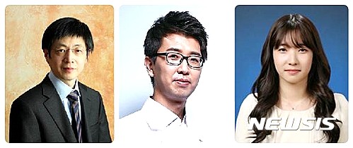 【대전=뉴시스】국내 연구진이 크리스퍼 염기교정 유전자가위(Base Editor)의 정확성이 크리스퍼 유전자가위(CRISPR Cas9)보다 높다는 연구 결과를 내놨다. 사진 왼쪽부터 김진수 IBS 유전체 교정 연구단장, 김대식 서울대 화학부 김대식 박사, 임가영 박사과정. (사진=IBS 제공)