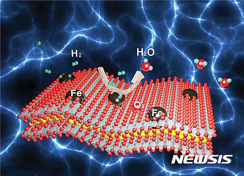 【진주=뉴시스】정경규 기자 = 경남 진주 한국세라믹기술원 신태호 박사팀과 포항공대 신재생에너지 정종식 공동연구팀은 13일 층상구조의 페로브스카이트에 Fe 나노입자를 표면에 석출시켜 고온 안정성을 확보하는 기술을 개발했다고 밝혔다.2017.04.13.(사진=한국세라믹기술원 제공)&nbsp;&nbsp; photo@newsis.com