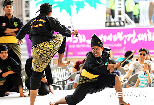  【충주=뉴시스】강신욱 기자 = 충북 충주시의회 최근배 의원은 17일 216회 임시회 시정질문에서 택견 관련 단체들의 통합으로 전국체전에 택견이 정식종목으로 채택돼야 한다고 주장했다. 사진은 지난해 열린 세계무술축제. 2017.04.17. (사진=뉴시스 DB)&nbsp; photo@newsis.com