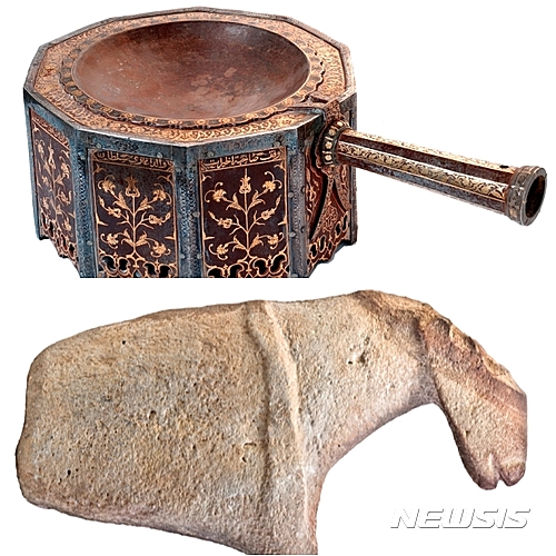 【서울=뉴시스】향로(1649), 말 모양의 돌(기원전 8810년께) 