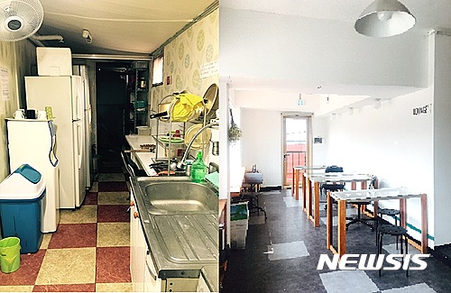 리모델링 전 고시원 내부(왼쪽)과 리모델링을 거쳐 탄생한 셰어하우스 내부(오른쪽). (자료제공 = 서울시)