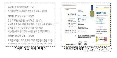 【서울=뉴시스】<허위 당첨 추기 게시>