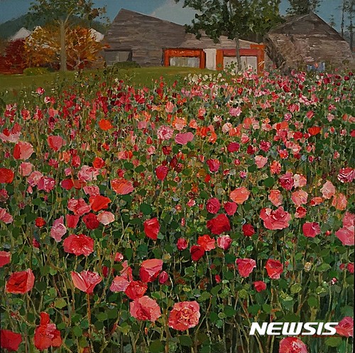 【서울=뉴시스】김숙희 화백 '남도에서 본 풍경'. 지난 4월 개인전에 선보인 작품