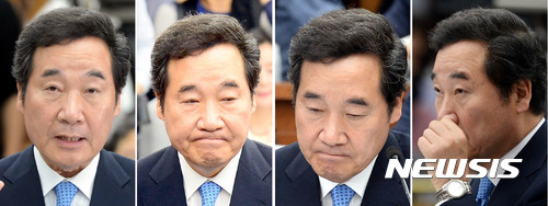 【서울=뉴시스】박영태·배훈식·홍효식 기자 = 이낙연 국무총리 후보자가 24일 오전 서울 영등포구 여의도 국회에서 열린 국무총리 임명 동의에 관한 인사청문특별위원회에서 야당 의원들이 자료 미비와 위장전입, 아들의 병역면제 등을 질타하며 파상 공세로 질의하자 곤혹스러워하고 있다. 2017.05.24.&nbsp; photo@ newsis.com