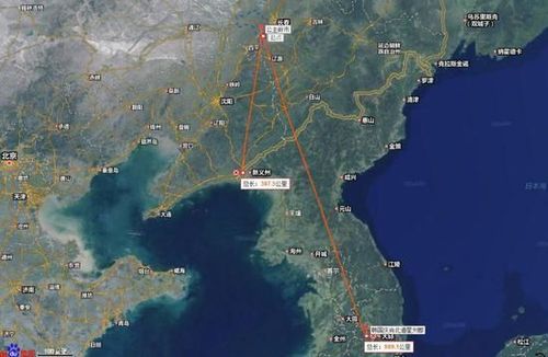  【서울=뉴시스】 중국 바이두 지도를 캡처한 사진으로, 중국 동북부 지린성 궁주링시의 공수부대 주둔지와 북중변경, 경북 성주 사드 기지 등 지점을 표시했다. 궁주링에 배치된 공수부대는 북핵과 사드(THAAD·고고도 미사일 방어체계)를 전담하는 것으로 전해졌다. (사진출처: 바이두) 