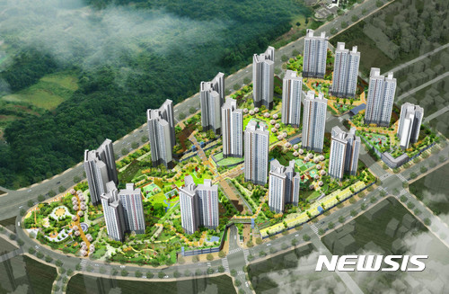 【울산=뉴시스】안정섭 기자 = 울산 남구는 관내 16개 주택재개발 사업구역 가운데 처음으로 신정동 B-08구역에 대해 사업시행 인가를 내렸다고 29일 밝혔다.사진은 B-08구역 재개발사업 조감도. 2017.06.29. (사진=울산 남구 제공) <a href="mailto:photo@newsis.com">photo@newsis.com</a>