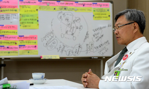 【서울=뉴시스】박주성 기자 = 이정열 중앙보훈병원장이 29일 오후 서울 강동구 중앙보훈병원에서 뉴시스와 인터뷰를 하고 있다. 2017.06.30. park7691@newsis.com