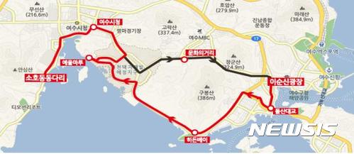 【서울=뉴시스】여수 낭만버스 노선도. 2017.7.21(그래픽=문화체육관광부 제공) photo@newsis.com