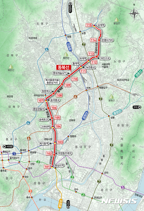 【서울=뉴시스】 서울시 동북선 도시철도 위치도.  (그래픽 = 서울시 제공)   photo@newsis.com