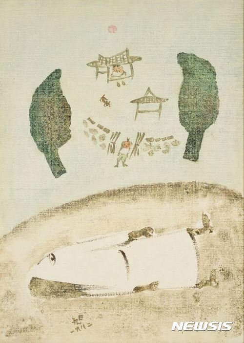 【서울=뉴시스】장욱진, 여름_36.5x26.5cm_Oil on canvas_1982.신갈시절