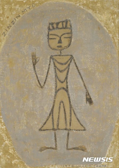 【서울=뉴시스】진진묘Zinzinmyo-My Wife_s Buddist Name_33x24cm_Oil on canvas_1970