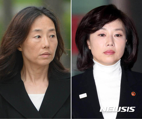 【서울=뉴시스】홍효식,임태훈 기자 =조윤선 (왼쪽)전 문화체육관광부 장관이 지난 7월27일 오후 경기도 의왕시 서울구치소에서 야윈 모습으로 석방되고 있다. 오른쪽 사진은 지난 1월 17일 조 전 장관이 피의자 신분으로 특검에 출석하는 모습이다. 2017.07.27. photo@newsis.com