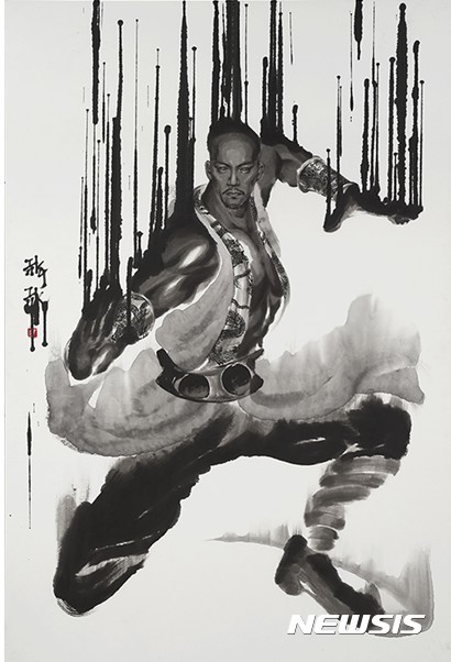 【서울=뉴시스】 손동현,Inky Ink, 지본수묵, 194 × 130cm, 2016-2017