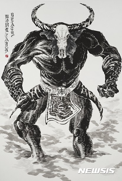 【서울=뉴시스】손동현,Black Mountain, 지본수묵, 194 × 130cm, 2016-2017