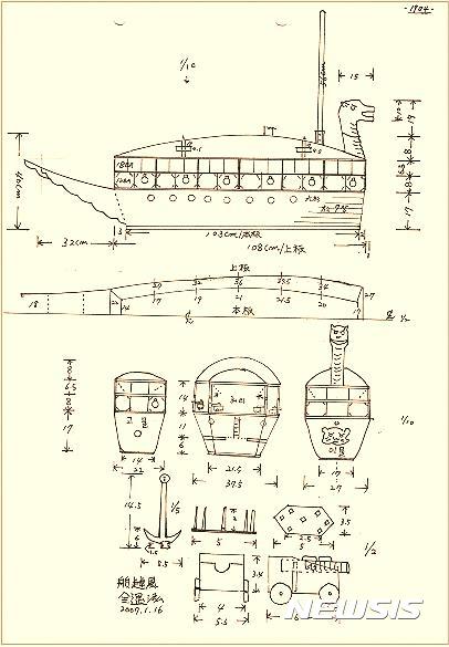 【서울=뉴시스】 축척. 한국으로 돌아온 뒤 실측한 것이다.