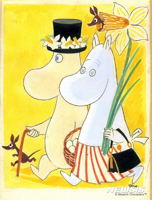 【서울=뉴시스】토베 얀손 작 '카드를 위한 드로잉'. (사진=무민캐릭터스 제공)