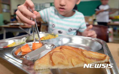 【서울=뉴시스】보건복지부가 급식 지원 결식아동 대상 선정시 최저 건강보험료 납부액 이하 가구 아동 중에서도 결식이 우려되는 아동을 지원할 수 있도록 하는 '2019 결식아동 급식 업무 표준매뉴얼'을 배포했다. 사진은 기사와 관련 없음. (사진=뉴시스DB) photo@newsis.com