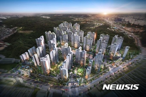 ▲ 성남시 수정구 신흥동 신흥주공아파트를 재건축한 '산성역 포레스티아(4089가구 규모)' 조감도.