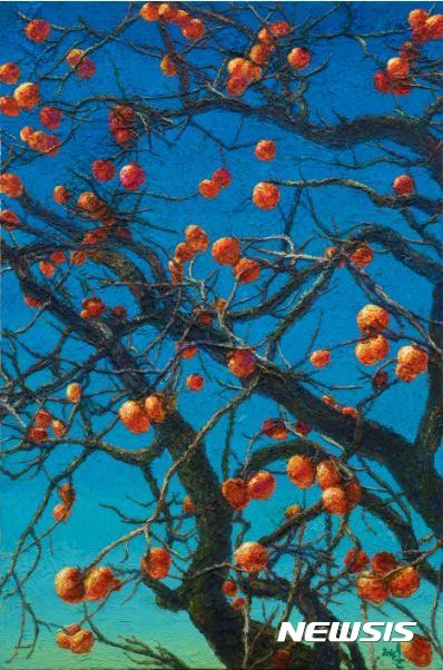 【서울=뉴시스】오치균, Persimmon II, 2014, Acrylic on Canvas, 162 x 108cm