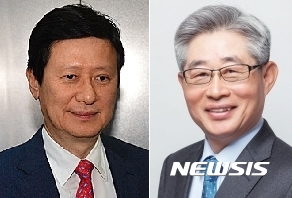 신동주(왼쪽) 전 일본롯데홀딩스 부회장과 김진한 법무법인 대륙아주 대표변호사.