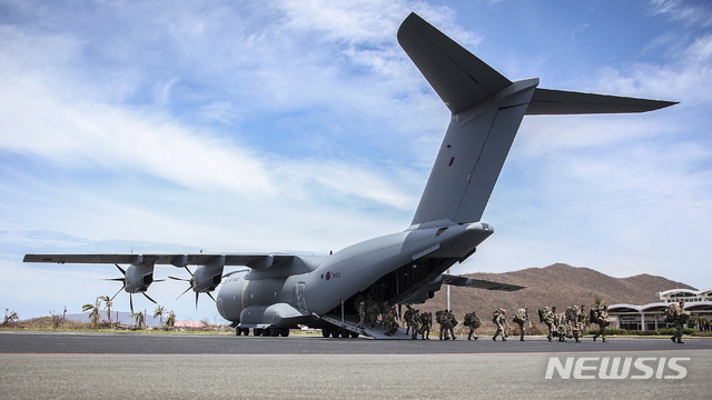 【서울=AP/뉴시스】 에어버스사 A400M 대형수송기.