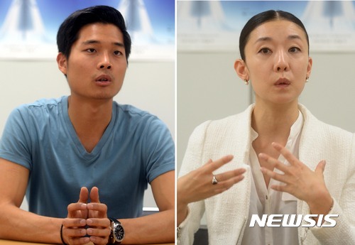 【서울=뉴시스】조성봉 기자 = 14일 오후 서울 마포구 마포아트센터에서 열린 발레 ‘지젤’ 간담회에서 주연을 맡은 네덜란드국립발레단 수석무용수 최영규와 스페인국립무용단 수석무용수 김세연이 취재진의 질문에 답변하고 있다.낭만주의 시대를 대표하는 명작발레 ‘지젤’은 달빛이 비추는 숲속에서 펼쳐지는 신비로운 군무와 주인공 사이에 오가는 애절한 사랑이야기를 담았으며. 오는 15일 마포아트센터 아트홀 맥에서 공연된다. 2017.09.14.suncho21@newsis.com