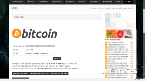【수원=뉴시스】 = 해외에 서버를 둔 음란물 사이트에서 가상화폐 비트코인 결제를 안내하고 있는 게시물. (사진=홈페이지 캡처)