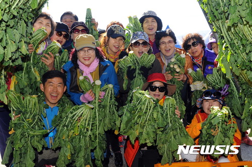 【양구=뉴시스】한윤식 기자 = 22일 전국 최고의 시래기로 명성을 인정받고 있는 강원 양구 펀치볼 시래기 축제를 앞두고 수확작업에 돌입했다.사진은 지난해 DMZ 펀치볼 시래기축제 장면.2017.10.22.(사진=양구군 제공)ysh@newsis.com