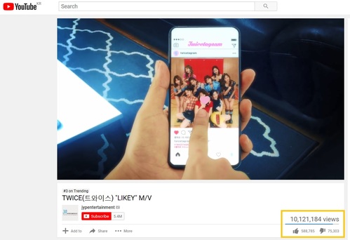 【서울=뉴시스】 트와이스 '라이키' 유튜브. 2017.10.31. (사진 = JYP 제공) photo@newsis.com 