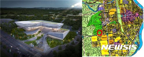【세종=뉴시스】노왕섭 기자 = 세종시는 조치원읍 제2복합커뮤니티센터 건립사업 설계공모에서 ㈜디엔비건축사사무소의 '위-클라우드(WE-CLOUD)'를 당선작으로 선정했다고 2일 밝혔다. 사진은 조치원 제2복합커뮤니티센터 조감도와 위치도. 2017.11.02. (사진=세종시청 제공) photo@newsis.com