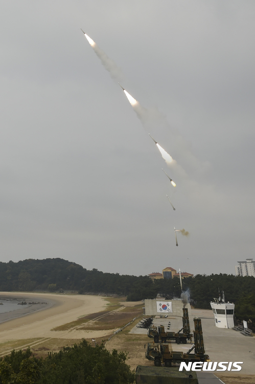 【서울=뉴시스】 지대공 미사일 천궁 발사 모습. (뉴시스DB)