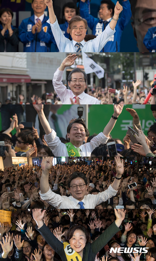 【서울=뉴시스】조수정 기자 = 정병혁의 '광장'展. '장미대선'. (사진=정병혁 사진가 제공.사진은 이 기사 외 사용을 불허합니다). photo@newsis.com