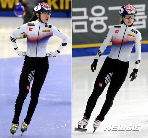 【서울=뉴시스】 심석희(왼쪽)와 최민정