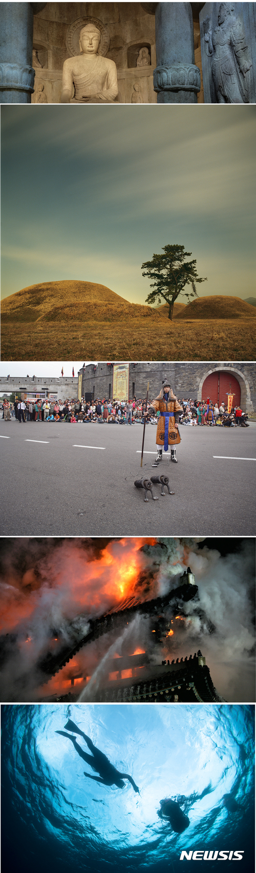 【서울=뉴시스】6.서헌강 作 불국사(석굴암).7.이원철 作 경주왕릉.8.채승우 作 신반차도 2007.10. 수원. 정조화성능행 행렬.9.최항영.作 국보 1호 남대문 화재.2008.10.유용예 作 할망바다(제주해녀). (사진=수원포토 제공.사진은 이 기사 외 사용을 불허합니다.) photo@newsis.com
