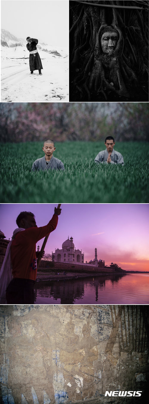 【서울=뉴시스】11.이규철.테를지 국립공원.(좌)12.Yoshiaki KIta 作 아유타야.(왓 프라마하탓.우)13.lichao meng Buddhism 作 소림사.14.박동식 作 아그라.15.이훈 作 사마트간트 아프라시압 벽화. (사진=수원포토 제공.사진은 이 기사 외 사용을 불허합니다.) photo@newsis.com