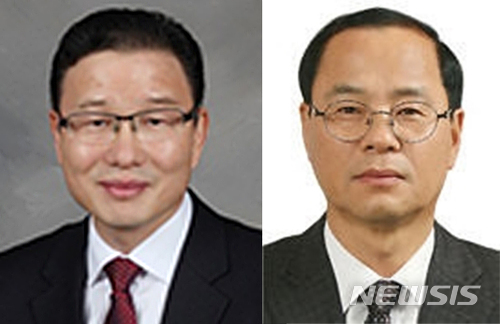 【청주=뉴시스】인진연 기자 = 농협중앙회가 차기 충북농협 본부장에 김태종(53·사진 왼쪽) 중앙본부 상호금융기획부장을, 영업본부장에는 서정덕(55) 증평군지부장을 내정했다고 6일 밝혔다. 2017.12.06 (사진=충북농협 제공) photo@newsis.com