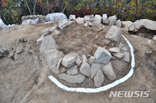 【충주=뉴시스】대림산성 봉수대 1호 연조. (사진=충주시 제공) photo@newsis.com