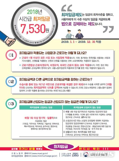 내년 최저임금 시급 7530원...최저임금위 홈피서 '모의계산'