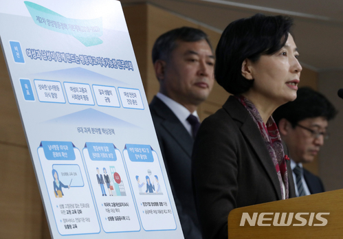 【서울=뉴시스】고승민 기자 = 이숙진 여성가족부 차관이 지난해 12월 서울 종로구 정부서울청사에서 제2차 양성평등정책 기본계획 브리핑을 하고 있다. 여성가족부에 따르면 향후 5년간 정부가 추진할 양성평등정책 기본계획은 남녀평등 의식과 문화 확산, 평등하게 일할 권리와 기회 보장, 여성 대표성 제고 및 참여 활성화, 일과 생활의 균형 사회기반 조성, 여성폭력 근절과 건강 증진, 양성평등정책 추진체계 강화의 6대 과제 분야별 핵심정책으로 구성됐다. 2017.12.20. kkssmm99@newsis.com