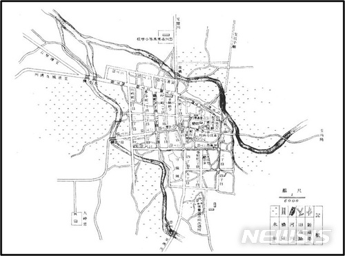 【충주=뉴시스】1912년 작성된 '충주시구개정도(忠州市區改正圖). (사진=충주발전지) photo@newsis.com